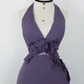 NiceVestidos - Lilafarbenes, langes Chiffon-Ballkleid mit Trägern und Blumenmuster, Nv5627