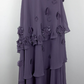 NiceVestidos - Lilafarbenes, langes Chiffon-Ballkleid mit Trägern und Blumenmuster, Nv5627