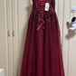 NiceVestidos - Robe de bal longue en tulle bordeaux à paillettes scintillantes NV5841