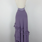 NiceVestidos – Vintage Lavendel-Lila 3D-Blumen-Halterkleid mit tiefem V-Ausschnitt, asymmetrischen Rüschen und Rüschen NV5908