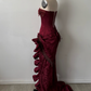 NiceVestidos-Burgundy Exquisite Beaded Long Satin Formal Prom Dress NV6154