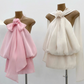 Robe de soirée courte en mousseline de soie, motif floral délicat, couleur champagne, robe de fête d'anniversaire, nv4104