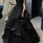 Robe de soirée longue en tulle noir élégante et tendance nv3415