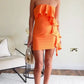 Orange ärmelloses kurzes Homecoming-Kleid kurzes Ballkleid nv1734
