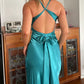 Blue Fashion Sleeveless Sexy Off-the-shoulder Long Satin Party Dress Prom Gown Evening Gown nv2284