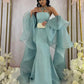 Blaues Luxus-Meerjungfrauen-Abendkleid mit Perlenbesatz, Geburtstagskleid, Ballkleid, NV2019