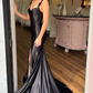Langes Ballkleid im Meerjungfrau-Stil mit Blumenmuster und Trägern nv1286