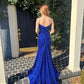 Robe de soirée longue à paillettes bleues nv1742