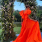 Orange Ballkleid Damen Sexy Kleider Elegantes Partykleid nv1303