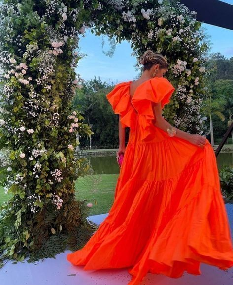 Orange Ballkleid Damen Sexy Kleider Elegantes Partykleid nv1303