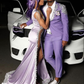 Hellviolettes Samt-Ballkleid, formelles Partykleid, Ballkleid nv1226
