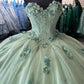 Grünes, exquisites, langes Zeremoniekleid für Erwachsene mit Applikationen, Ballkleid, Abendkleid, Sweet 16-Kleid, NV4213