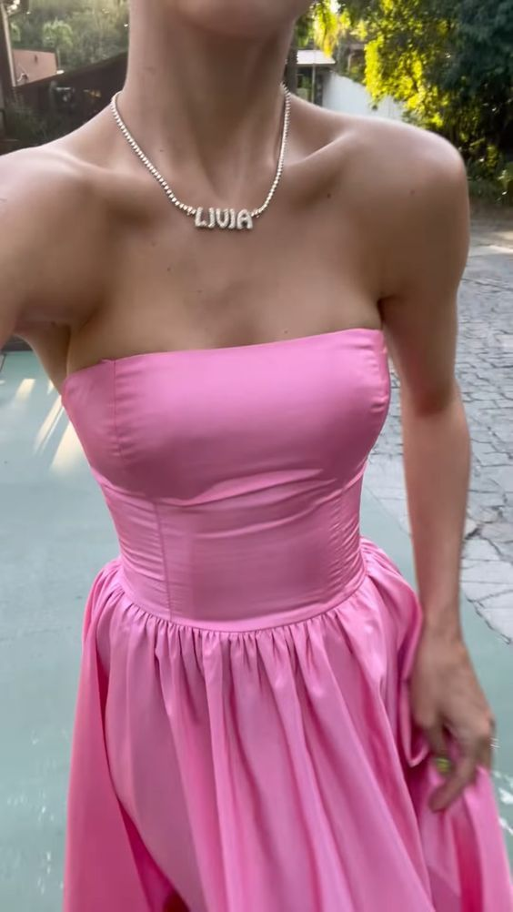 Pink Leg Split Prom Dress,Women Sexy Elegant Party Dresses nv1157