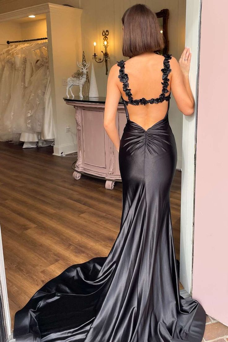 Langes Ballkleid im Meerjungfrau-Stil mit Blumenmuster und Trägern nv1286