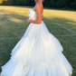Robe de bal longue en tulle blanc à décolleté en cœur nv1274