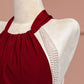 Mermaid Halter Burgundy Long Prom Dresses nv1717