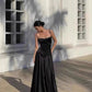 Robe de soirée noire sexy à bretelles spaghetti et sirène pour anniversaire, robe de bal, nv1959