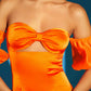 Süßes, trägerloses, kurzes, oranges Homecoming-Kleid nv1685