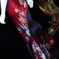 Rotes, bezauberndes, langes Satin-Ballkleid mit Blumenmuster, Abendkleid, Partykleid, nv5137