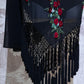 Black Floral Long Chiffon Prom Dress Evening Dress Party Dress nv5131