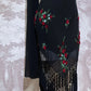 Black Floral Long Chiffon Prom Dress Evening Dress Party Dress nv5131
