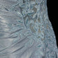 Blue ball gown elegant spaghetti straps ball gown pleated sweetheart neckline sexy backless fishtail celebrity party evening dress nv4153