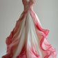 Robe de soirée élégante en tulle rose dégradé, longue, à la mode, robe de bal, robe de soirée formelle, nv3454