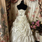 Elfenbein Elegante Exquisite Applikation Langes Satin Ballkleid Abendkleid Brautkleid nv3764