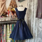 Marineblaues Homecoming-Vintage-A-Linien-Kurzes Geburtstagskleid Ballkleid nv4300