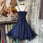 Marineblaues Vintage-Kurzes Homecoming-Kleid Geburtstagskleid nv4294