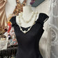 Schwarzes Vintage Homecoming-Kleid, Ballkleid, kurzes Satin-Geburtstagskleid, nv4299