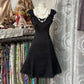 Schwarzes Vintage Homecoming-Kleid, Ballkleid, kurzes Satin-Geburtstagskleid, nv4299