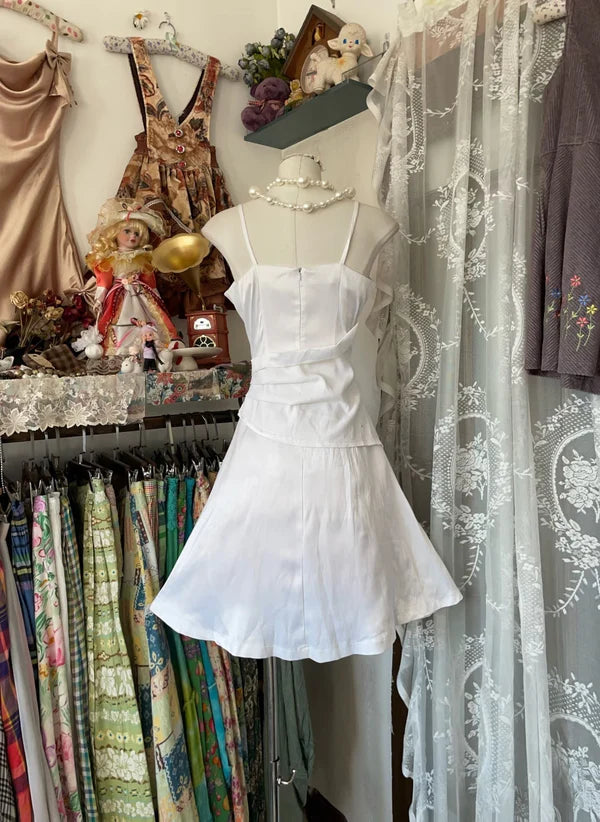 Weißes A-Linie Retro Kurzes Homecoming-Kleid Geburtstagskleid nv4296