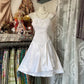 Weißes A-Linie Retro Kurzes Homecoming-Kleid Geburtstagskleid nv4296