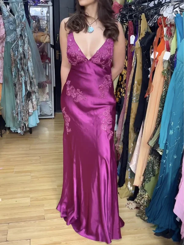 Robe de soirée longue style sirène, vert sauge/rose, vintage, col en V, bretelles spaghetti, dos nu, robe de bal formelle, nv3599