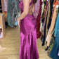 Robe de soirée longue style sirène, vert sauge/rose, vintage, col en V, bretelles spaghetti, dos nu, robe de bal formelle, nv3599
