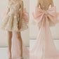 Robe de soirée courte en tulle rose, douce et délicate, ornée de perles et de paillettes scintillantes, robe de bal, robe de soirée, robe d'anniversaire, nv2797