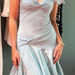 Robe de soirée sirène élégante en satin bleu ciel clair à épaules dénudées, robe de bal nv4152