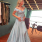 Robe de soirée sirène élégante en satin bleu ciel clair à épaules dénudées, robe de bal nv4152
