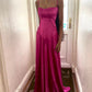 Schlichtes braunes A-Linien-Ballkleid mit Spaghettiträgern, Partykleid nv1713