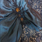 Saphirblau exquisite Perlen plissiert elegante und charmante Retro-Mode floral lange Taft Spitze Ballkleid Abendkleid nv4316