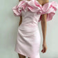 Abendessen Neue Kurzarm Off-die-schulter Mode Temperament Engen Holz Ohr Alter-reduzierung Einfarbig Kleid nv1625