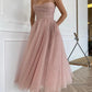 Rosa knielange Ballkleider mit Spaghettiträgern und Pailletten, rosa Homecoming-Kleider mit glänzenden Pailletten, rosa Abendkleider nv1513