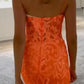 Robe longue en dentelle à col en V, style sirène, coupe slim, fente latérale, robe de soirée, orange, nv120