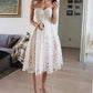 Weißes kurzes Homecoming-Kleid mit herzförmigem Ausschnitt und schulterfreiem Cocktailkleid nv1746