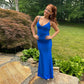 Blue Elegant Backless Mermaid Ball Gown Evening Dress nv2225