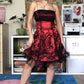 NiceVestidos - Robe de bal courte bordeaux exquise ornée de perles NV5695