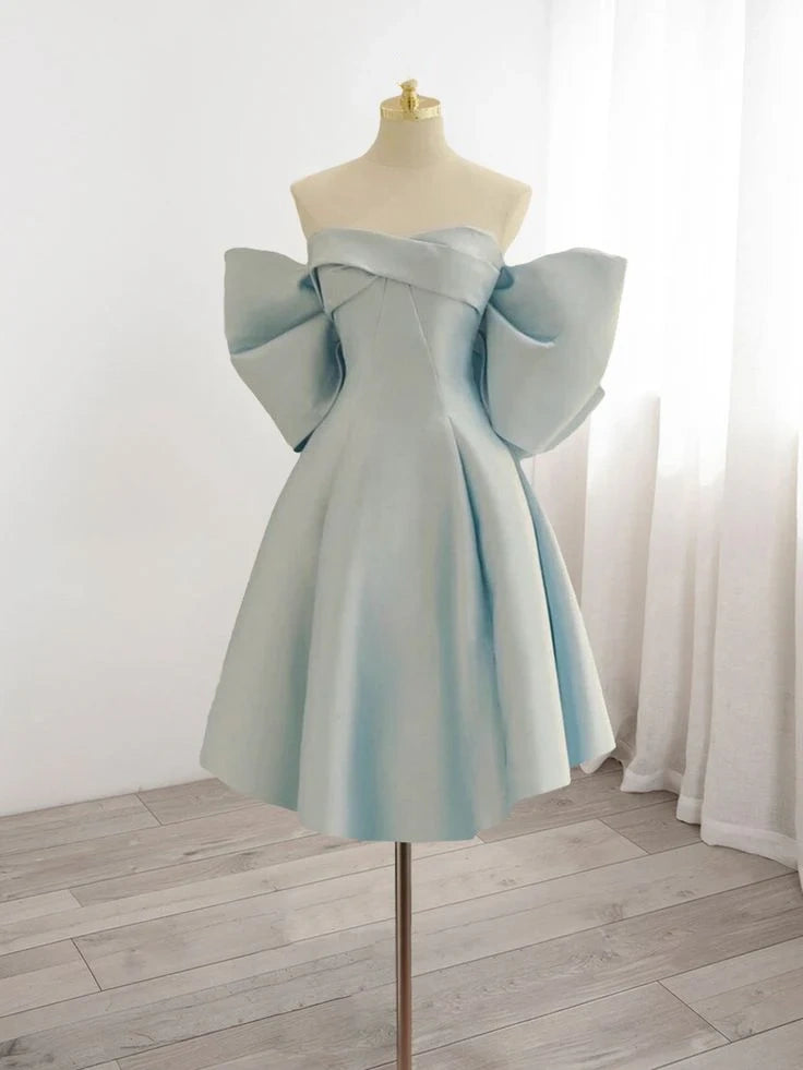 Robe de soirée en satin bleu à col en cœur, robe de bal, robe de soirée, robe de soirée nv1854