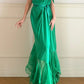 Long chiffon evening gown Vintage emerald green NV6746