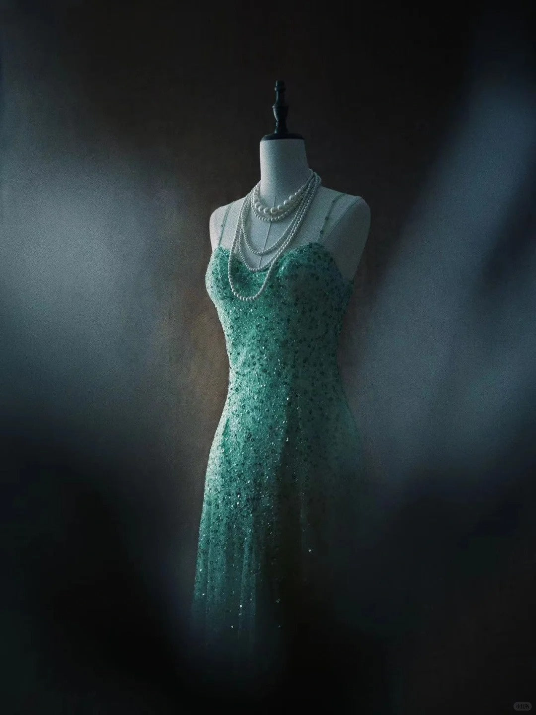 Grünes Paillettenkleid mit exquisiter Perlenverzierung, langes Chiffon-Abendkleid im Retro-Stil NV6611